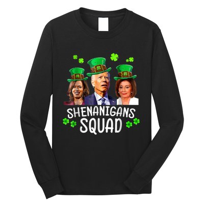 Shenanigans Squad Anti Biden Shamrock St Patrick's Day Funny Long Sleeve Shirt