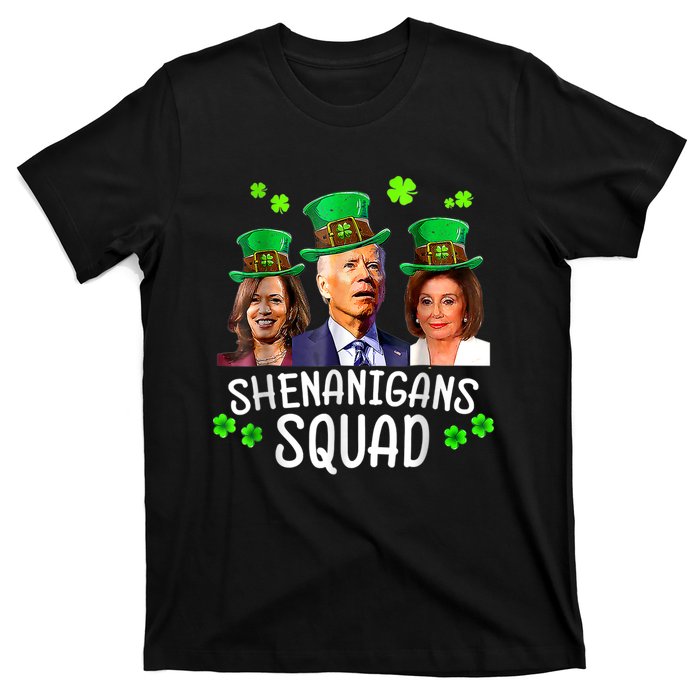 Shenanigans Squad Anti Biden Shamrock St Patrick's Day Funny T-Shirt