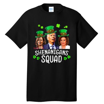 Shenanigans Squad Anti Biden Shamrock St Patrick's Day Funny Tall T-Shirt