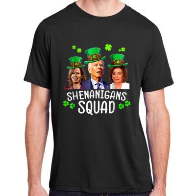 Shenanigans Squad Anti Biden Shamrock St Patrick's Day Funny Adult ChromaSoft Performance T-Shirt