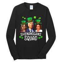 Shenanigans Squad Anti Biden Shamrock St Patrick's Day Funny Tall Long Sleeve T-Shirt