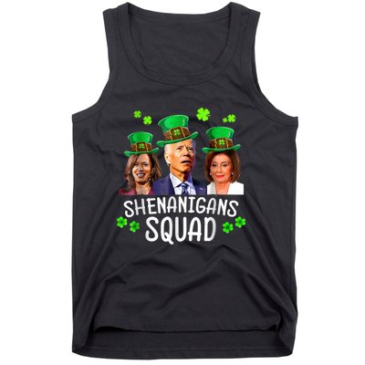 Shenanigans Squad Anti Biden Shamrock St Patrick's Day Funny Tank Top