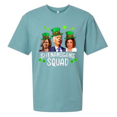 Shenanigans Squad Anti Biden Shamrock St Patrick's Day Funny Sueded Cloud Jersey T-Shirt