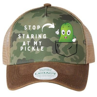 Stop Staring At My Pickle Adult Humor Pickle Lover Legacy Tie Dye Trucker Hat