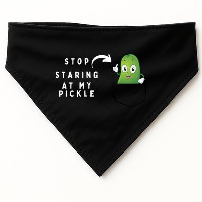 Stop Staring At My Pickle Adult Humor Pickle Lover USA-Made Doggie Bandana
