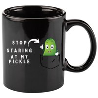 Stop Staring At My Pickle Adult Humor Pickle Lover 11oz C Handle Ceramic Mug