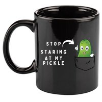 Stop Staring At My Pickle Adult Humor Pickle Lover 11oz C Handle Ceramic Mug