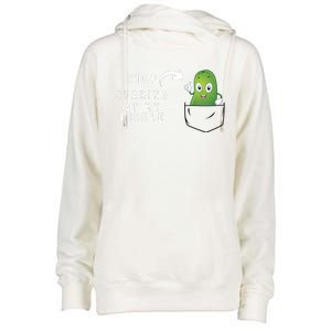 Stop Staring At My Pickle Adult Humor Pickle Lover Womens Funnel Neck Pullover Hood