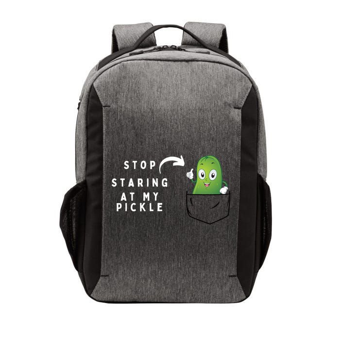 Stop Staring At My Pickle Adult Humor Pickle Lover Vector Backpack