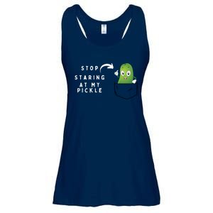 Stop Staring At My Pickle Adult Humor Pickle Lover Ladies Essential Flowy Tank