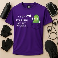 Stop Staring At My Pickle Adult Humor Pickle Lover Cooling Performance Crew T-Shirt