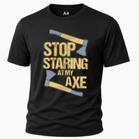 Stop Staring At My Axe Funny Axe Throwing Lover Mp Performance Shirt