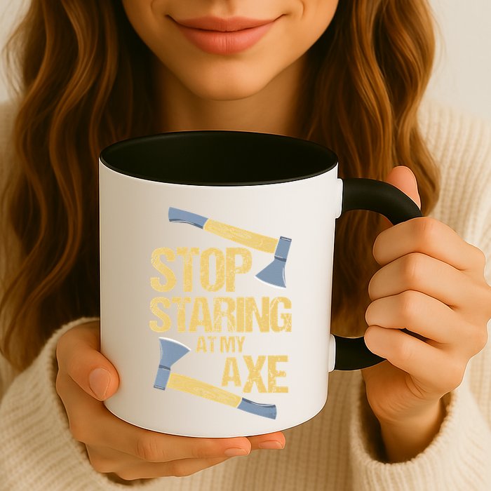 Stop Staring At My Axe Funny Axe Throwing Lover Mp Mug