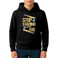 Stop Staring At My Axe Funny Axe Throwing Lover Mp Kids Hoodie