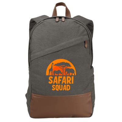 Safari Squad Africa Family Trip Gift Cotton Canvas Backpack