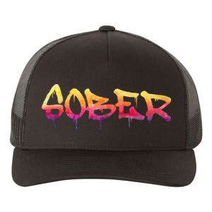 Sober Sobriety Anniversary Recovery Sober Aa Na Yupoong Adult 5-Panel Trucker Hat