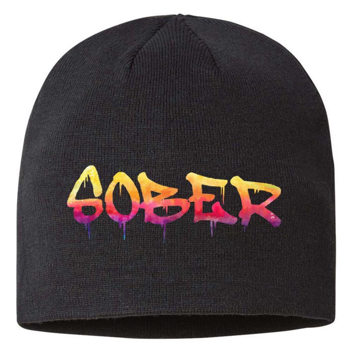 Sober Sobriety Anniversary Recovery Sober Aa Na Sustainable Beanie