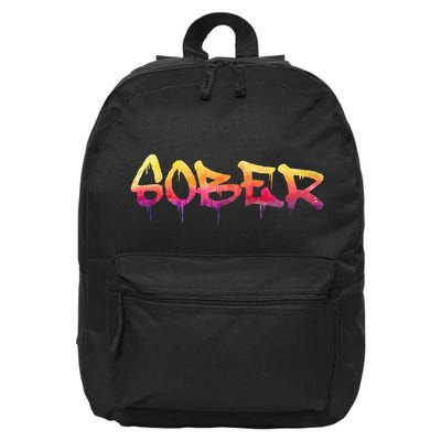 Sober Sobriety Anniversary Recovery Sober Aa Na 16 in Basic Backpack