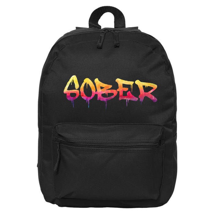 Sober Sobriety Anniversary Recovery Sober Aa Na 16 in Basic Backpack