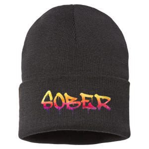 Sober Sobriety Anniversary Recovery Sober Aa Na Sustainable Knit Beanie