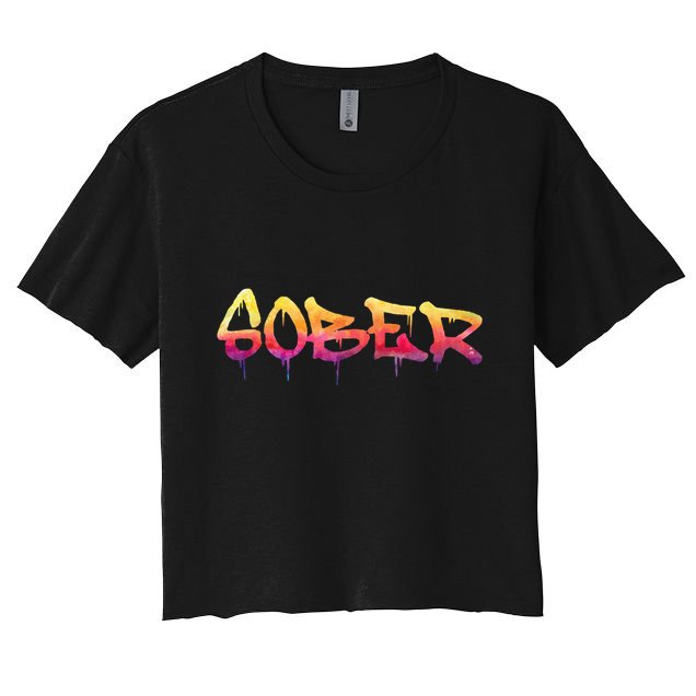 Sober Sobriety Anniversary Recovery Sober Aa Na Crop Top