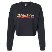 Sober Sobriety Anniversary Recovery Sober Aa Na Cropped Pullover Crew