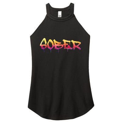 Sober Sobriety Anniversary Recovery Sober Aa Na Women's Perfect Tri Rocker Tank