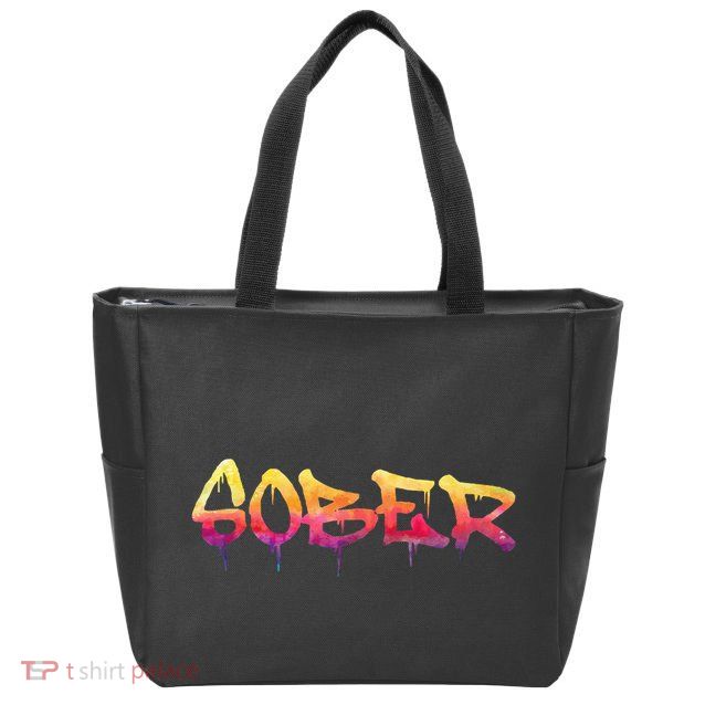 Sober Sobriety Anniversary Recovery Sober Aa Na Zip Tote Bag