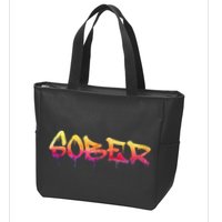 Sober Sobriety Anniversary Recovery Sober Aa Na Zip Tote Bag