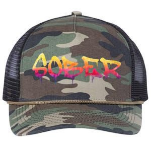 Sober Sobriety Anniversary Recovery Sober Aa Na Retro Rope Trucker Hat Cap