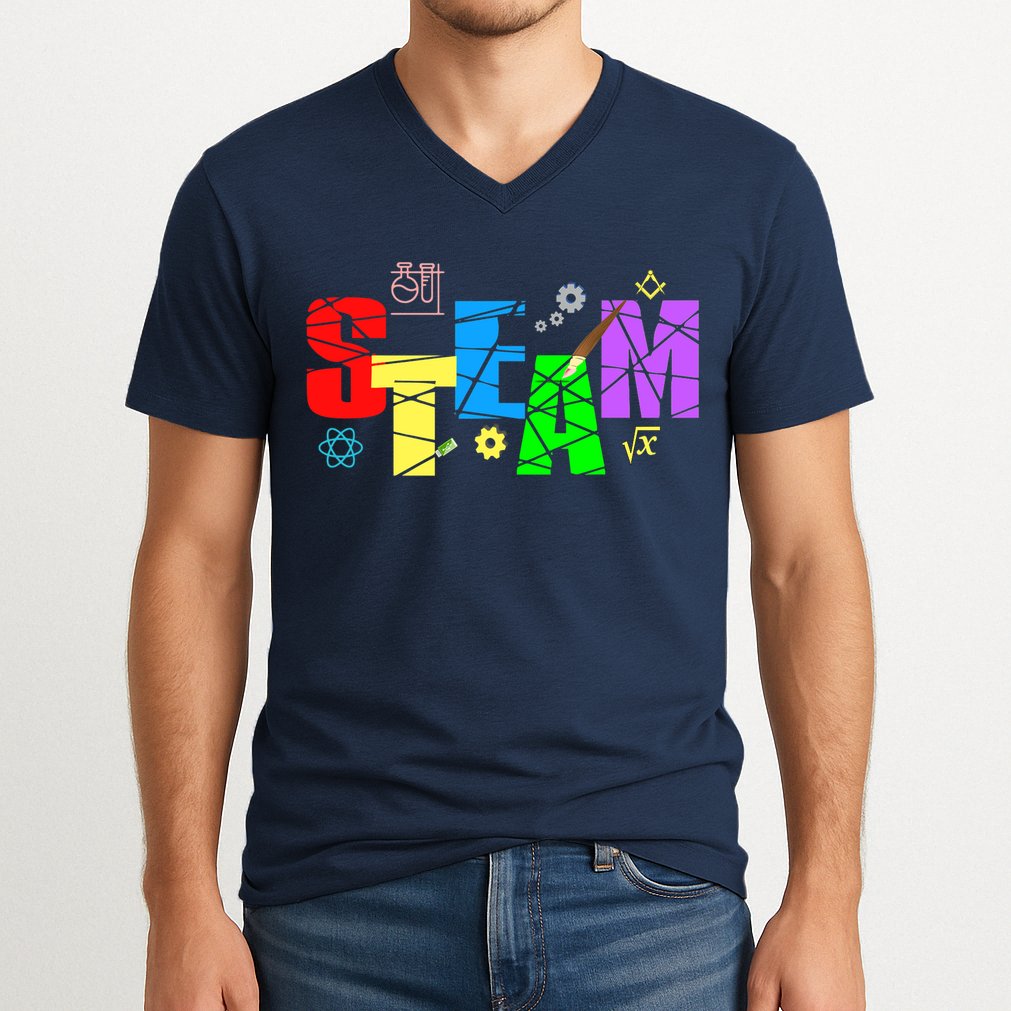 STEAM Science and Art STEM Creativity Maker V-Neck T-Shirt