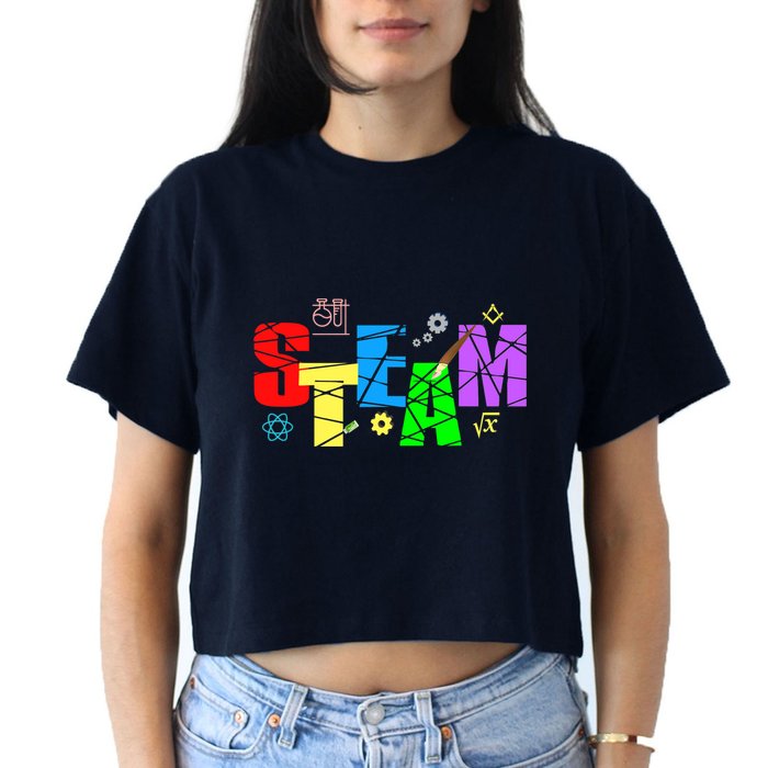 STEAM Science and Art STEM Creativity Maker Women's Crop Top Tee