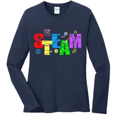 STEAM Science and Art STEM Creativity Maker Ladies Long Sleeve Shirt