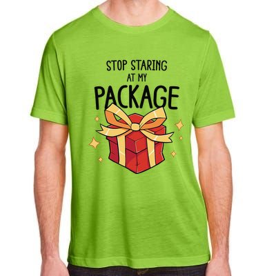 Stop Staring At My Package Funny Rude Xmas Christmas Adult ChromaSoft Performance T-Shirt