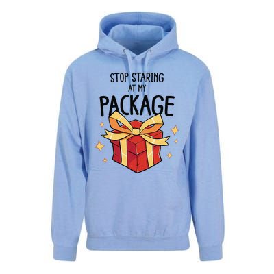 Stop Staring At My Package Funny Rude Xmas Christmas Unisex Surf Hoodie