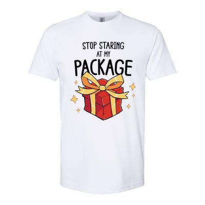 Stop Staring At My Package Funny Rude Xmas Christmas Softstyle CVC T-Shirt