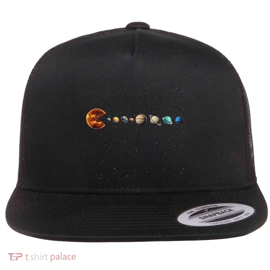 Solar System Astronauts Space Video Games Flat Bill Trucker Hat