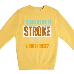 Survivor Stroke Awareness For Dad Mom 2024 Loved Ones Gift Premium Crewneck Sweatshirt