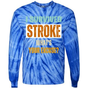 Survivor Stroke Awareness For Dad Mom 2024 Loved Ones Gift Tie-Dye Long Sleeve Shirt