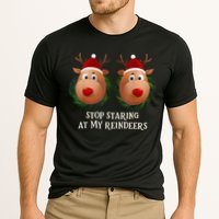 Stop Staring At My Reindeers Ugly Gag Xmas Sweater Christmas Cooling Performance Crew T-Shirt