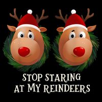 Stop Staring At My Reindeers Ugly Gag Xmas Sweater Christmas 16 in Basic Backpack