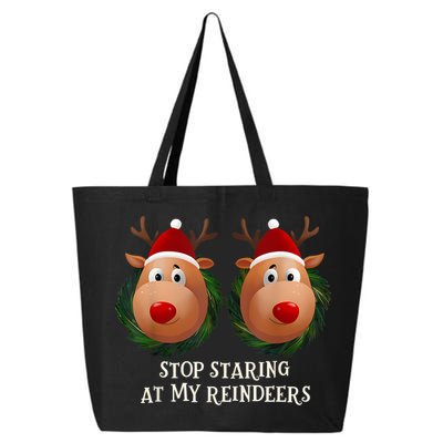 Stop Staring At My Reindeers Ugly Gag Xmas Sweater Christmas 25L Jumbo Tote