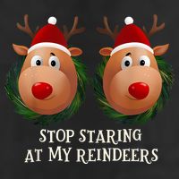Stop Staring At My Reindeers Ugly Gag Xmas Sweater Christmas 25L Jumbo Tote