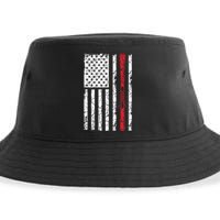 Ski Skiier American Flag Skiing USA  Sustainable Bucket Hat