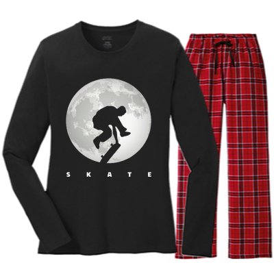 Skateboarding Skateboard Apparel Skateboarder Skateboard Women's Long Sleeve Flannel Pajama Set 