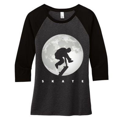 Skateboarding Skateboard Apparel Skateboarder Skateboard Women's Tri-Blend 3/4-Sleeve Raglan Shirt