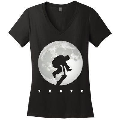 Skateboarding Skateboard Apparel Skateboarder Skateboard Women's V-Neck T-Shirt