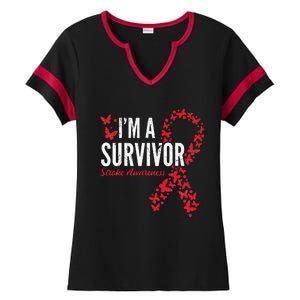 Survivor Stroke Awareness Stroke Survivor Ladies Halftime Notch Neck Tee