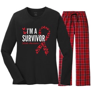 Survivor Stroke Awareness Stroke Survivor Women's Long Sleeve Flannel Pajama Set 