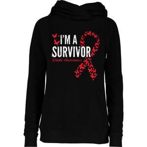 Survivor Stroke Awareness Stroke Survivor Womens Funnel Neck Pullover Hood